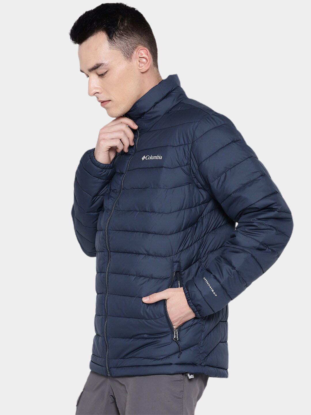 Columbia Men Navy Blue Powder Lite Jacket