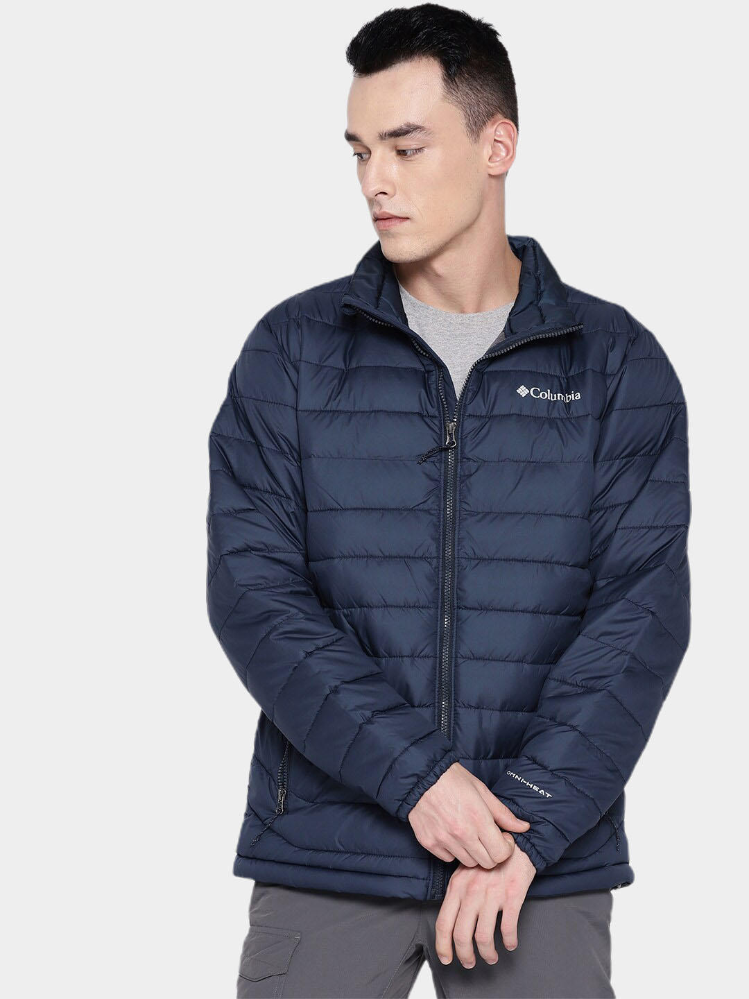 Columbia Men Navy Blue Powder Lite Jacket