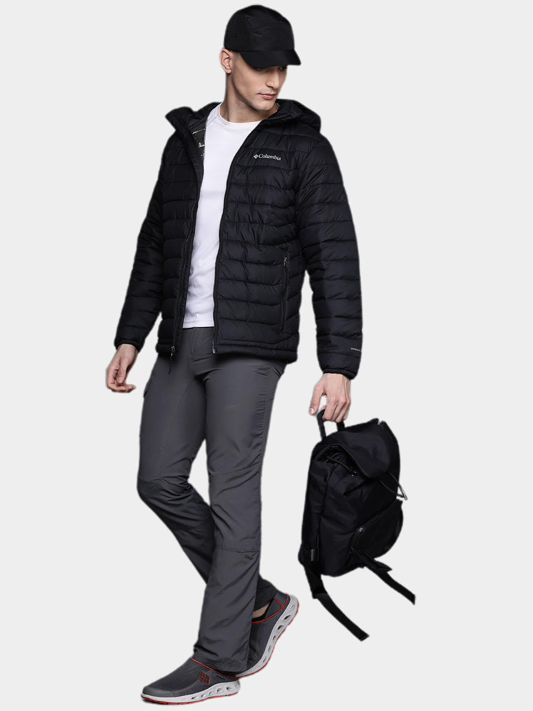 Columbia Men Black Powder Lite Hooded Jacket