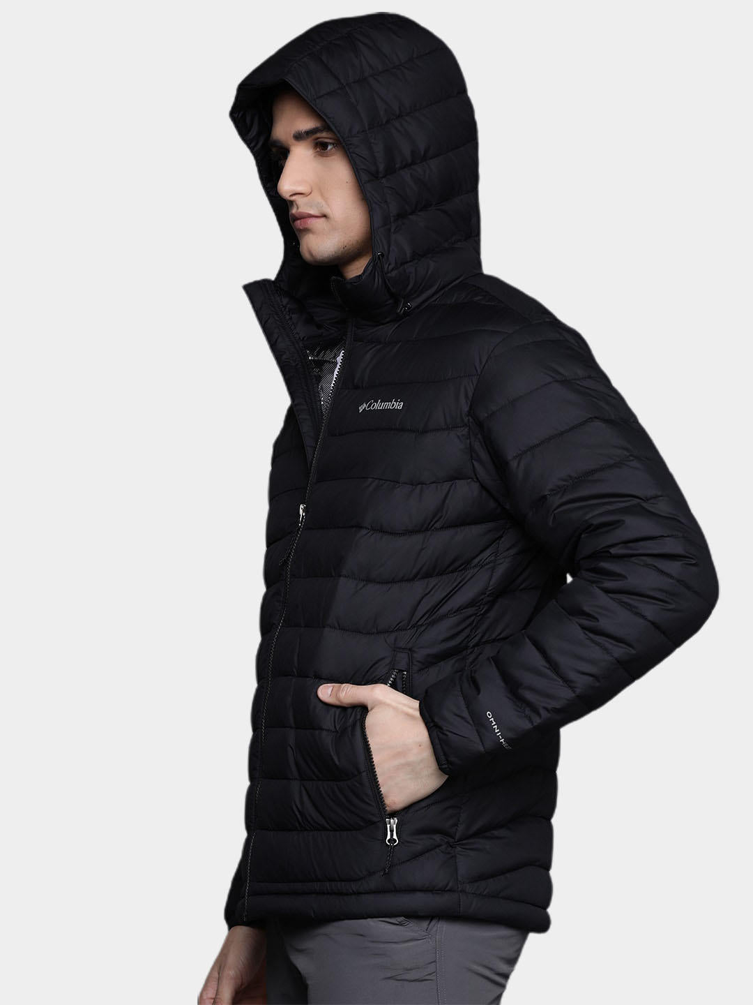 Columbia Men Black Powder Lite Hooded Jacket