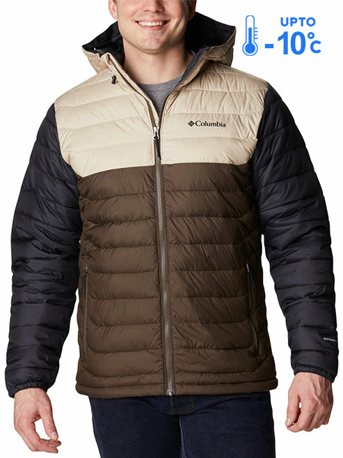 Columbia Men Brown Powder Lite Hooded Jacket