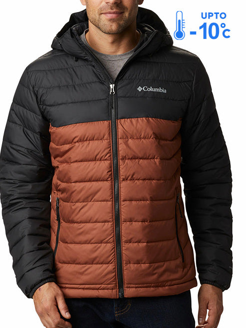 Columbia Men Brown Powder Lite Hooded Jacket