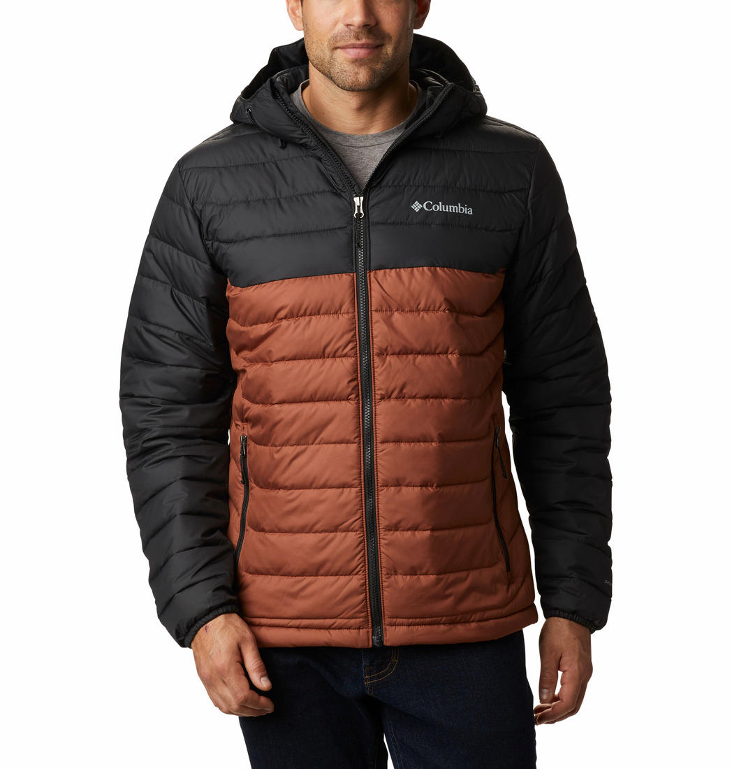 Columbia Men Brown Powder Lite Hooded Jacket
