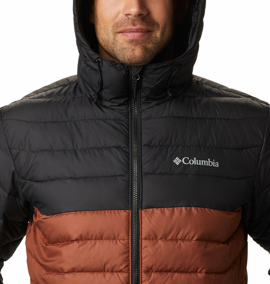 Columbia Men Brown Powder Lite Hooded Jacket
