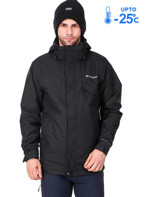 Columbia Men Black Bugaboo II Fleece Interchange Waterproof Outdoor Jacket