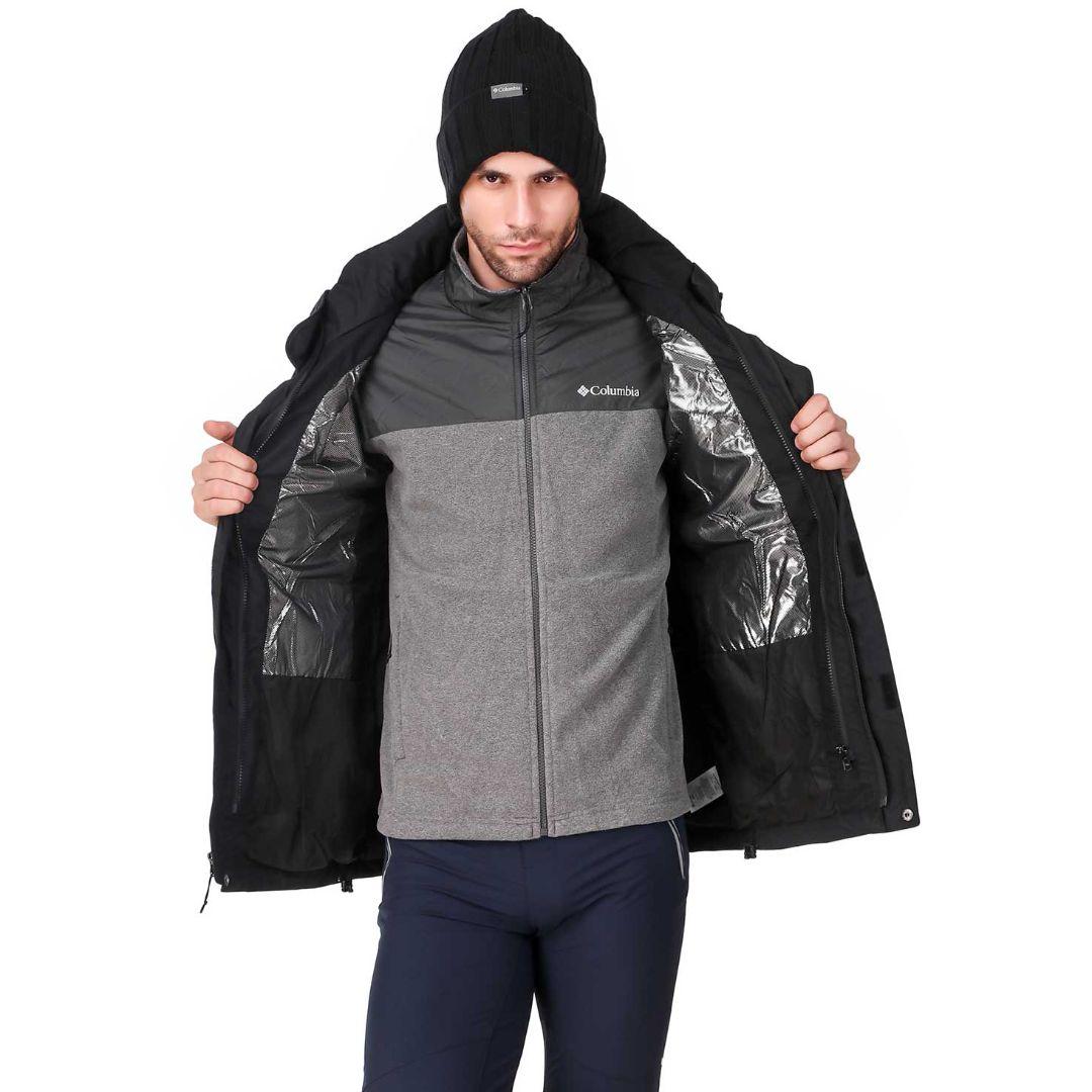 Columbia Men Black Bugaboo II Fleece Interchange Waterproof Outdoor Jacket