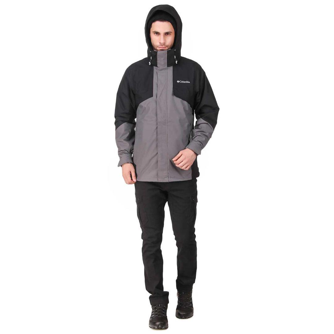 Columbia Men Grey Omni-Heat Reflective Bugaboo II Fleece Hooded Jacket