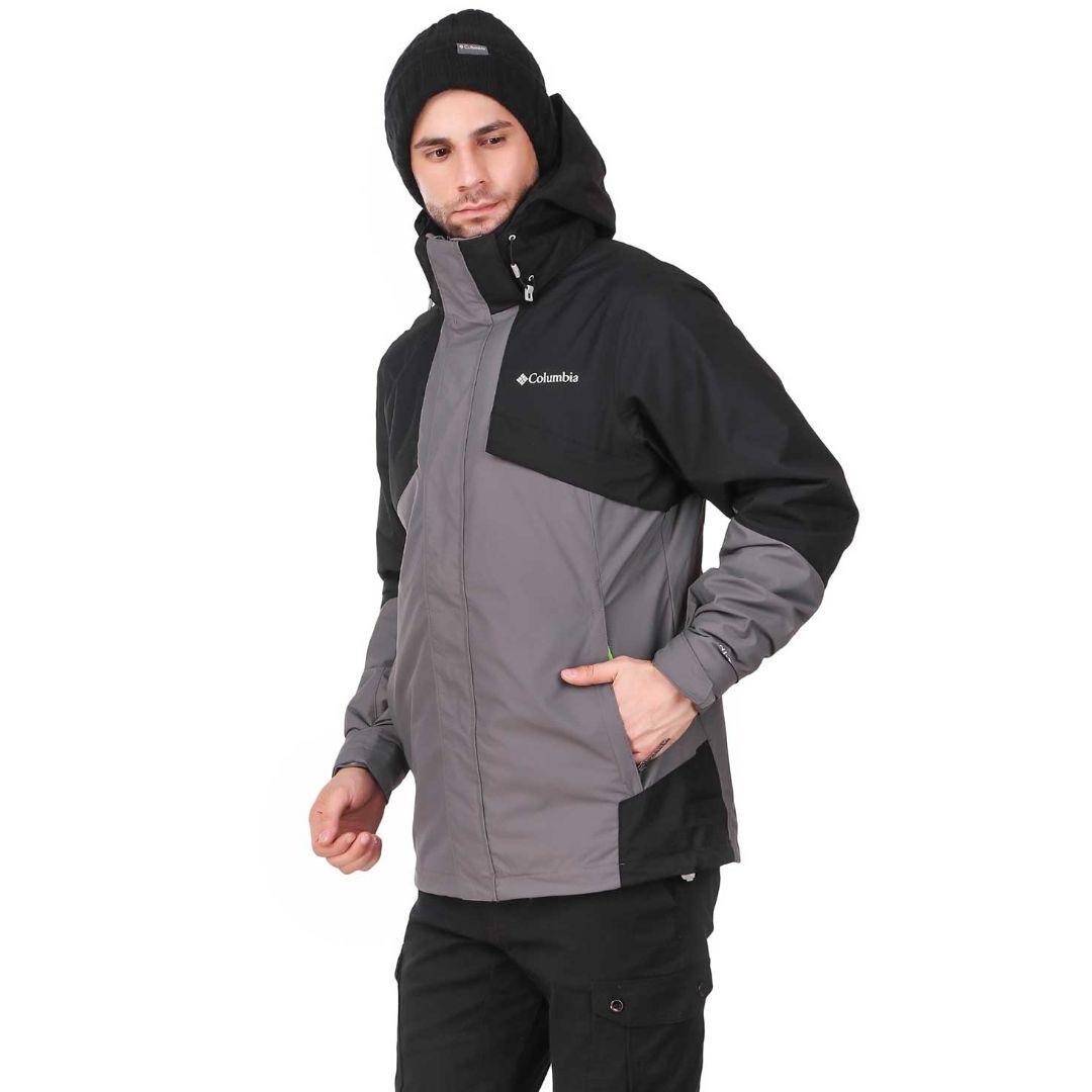 Columbia Men Grey Omni-Heat Reflective Bugaboo II Fleece Hooded Jacket