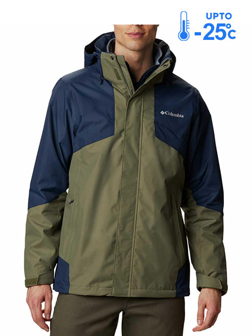 Columbia Men Green Omni-Heat Reflective Bugaboo II Fleece Hooded Jacket