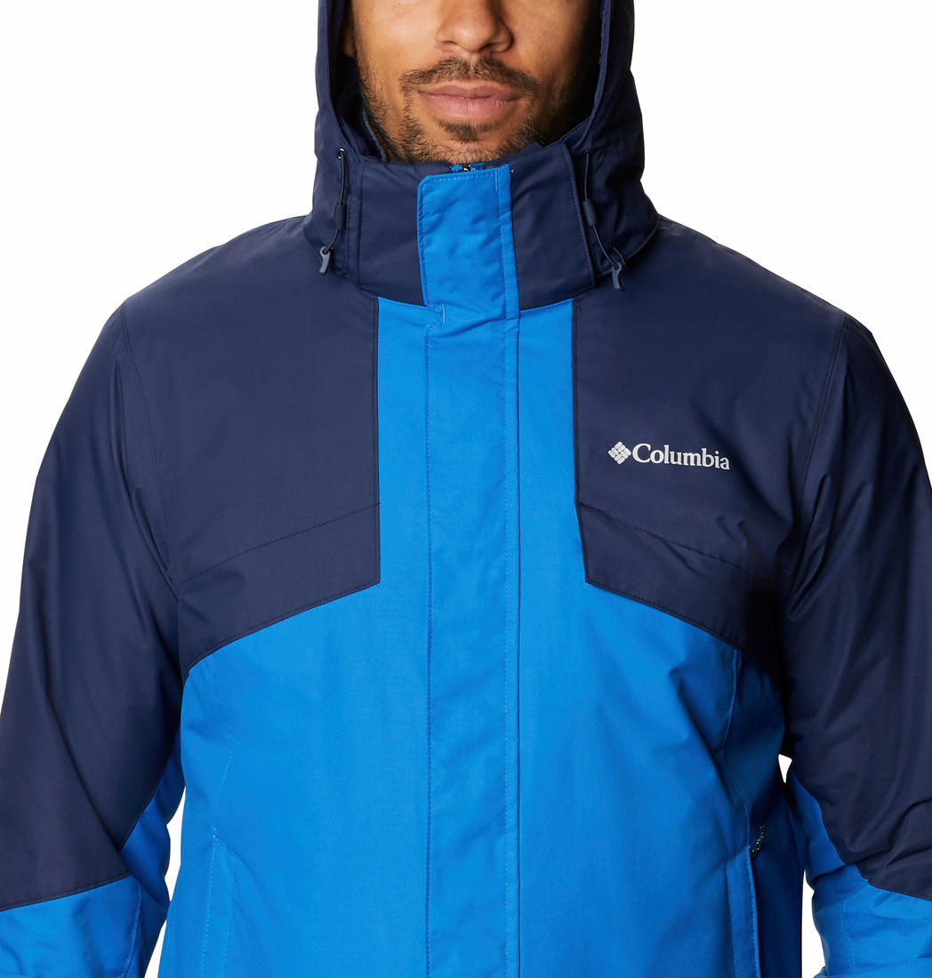 A Men Wearing Columbia Men Blue Bugaboo II Fleece Interchange Jacket