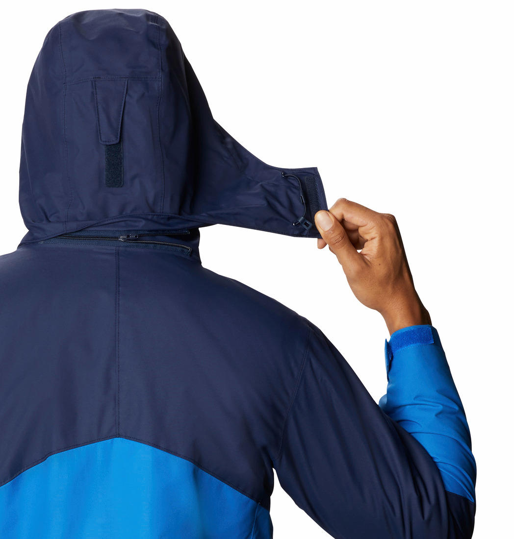 A Men Wearing Columbia Men Blue Bugaboo II Fleece Interchange Jacket