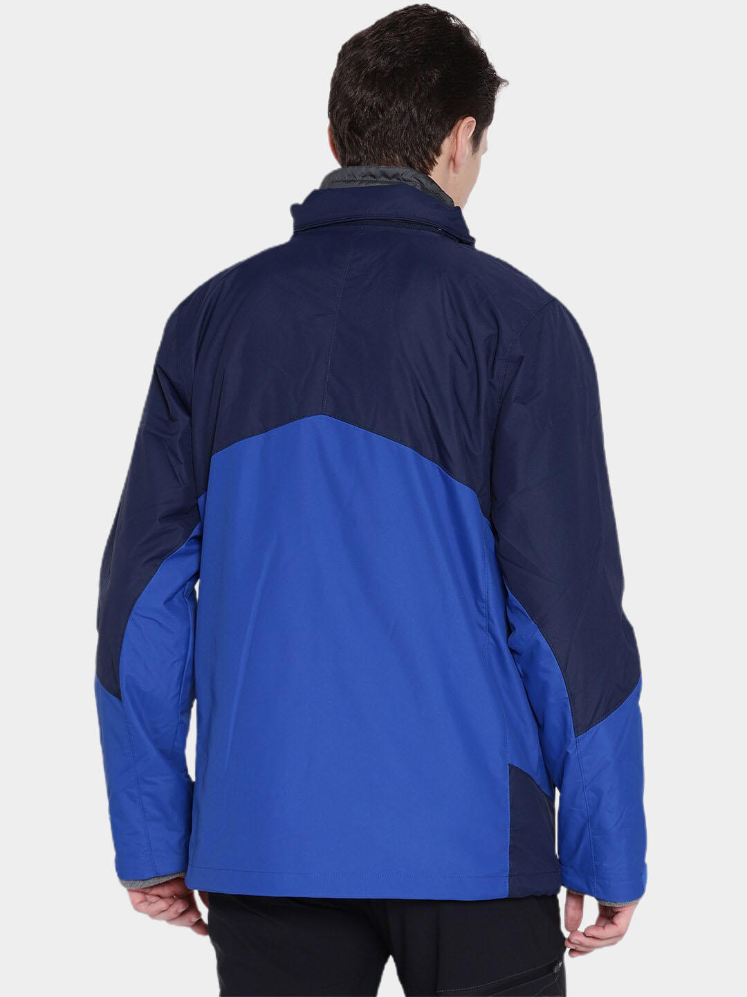 Columbia Men Blue Omni-Heat Reflective Bugaboo II Fleece Hooded Interchange Jacket