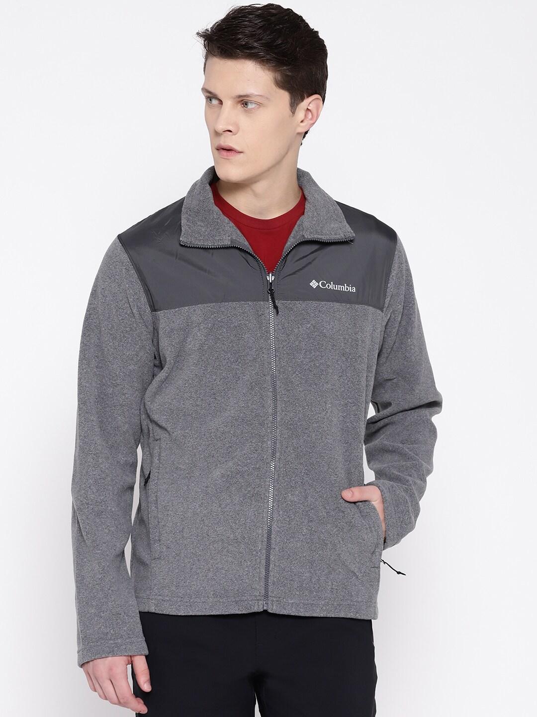 Columbia Men Blue Omni-Heat Reflective Bugaboo II Fleece Hooded Interchange Jacket