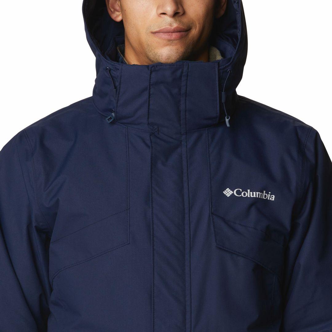 Columbia Men Navy Blue Omni-Heat Reflective Bugaboo II Fleece Hooded Jacket
