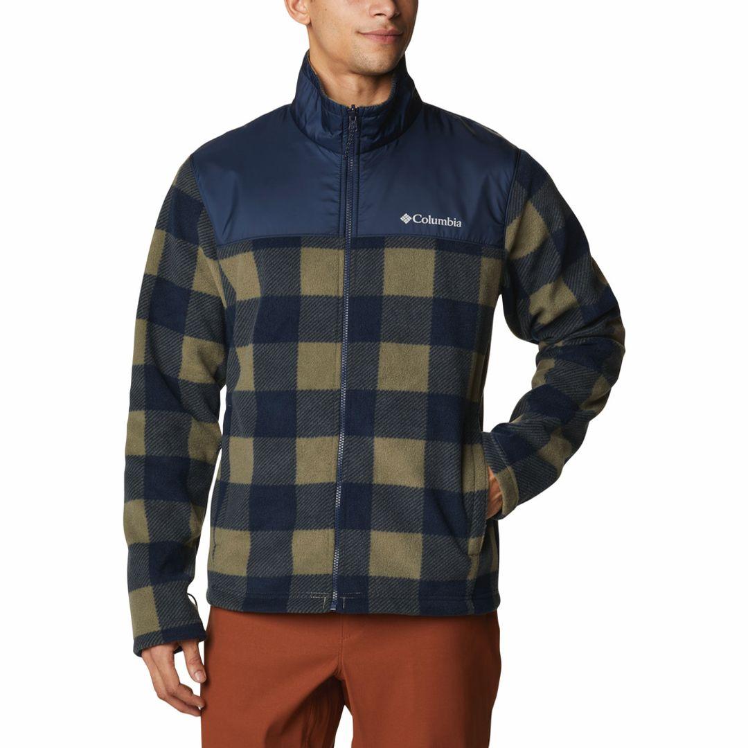Columbia Men Navy Blue Omni-Heat Reflective Bugaboo II Fleece Hooded Jacket