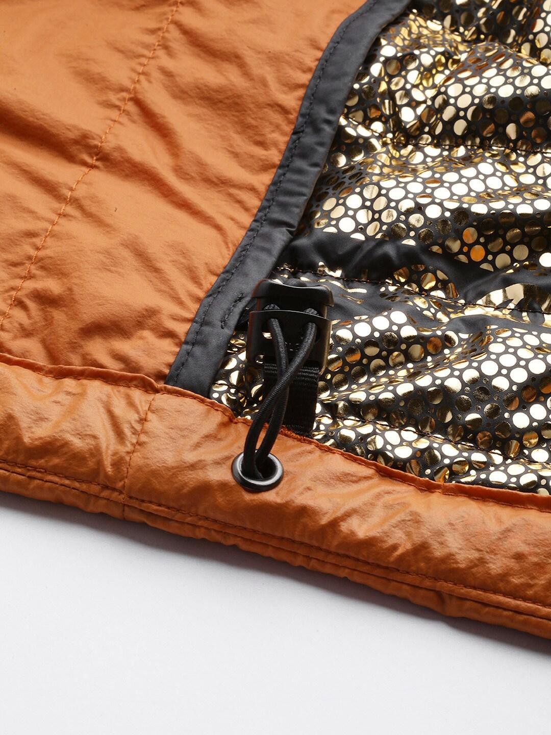 A Men Wearing Columbia Men Orange Platinum Peak Hooded Jacket