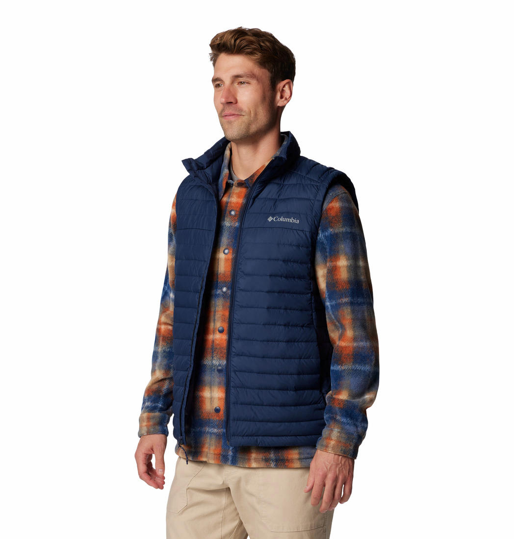 Columbia Men Navy Blue Omni-Shield Silver Falls II Down Vest Jacket