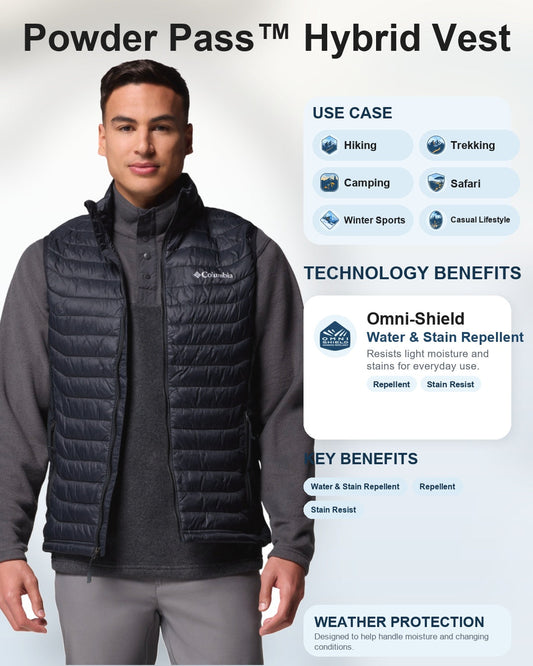 men black omni shield powder pass hybrid vest