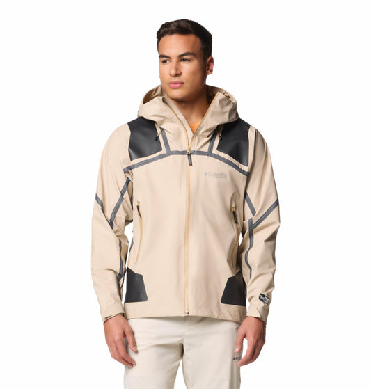 Columbia Mens Beige OutDry Extreme Whistler Peak Shell Rain Jacket