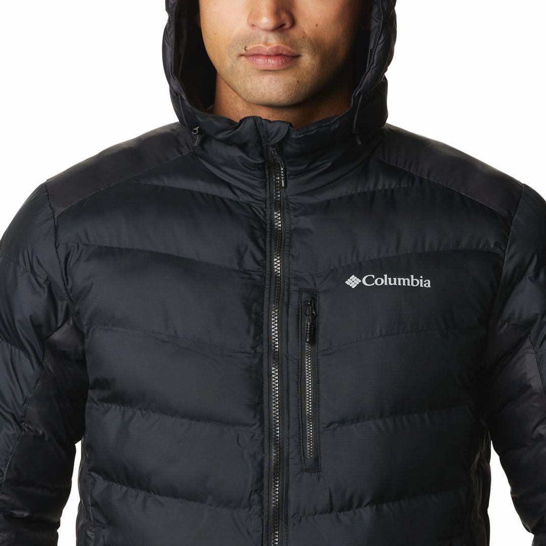 Columbia Men Black Omni-Heat Inifnity Labyrinth Loop Hooded Down Jacket