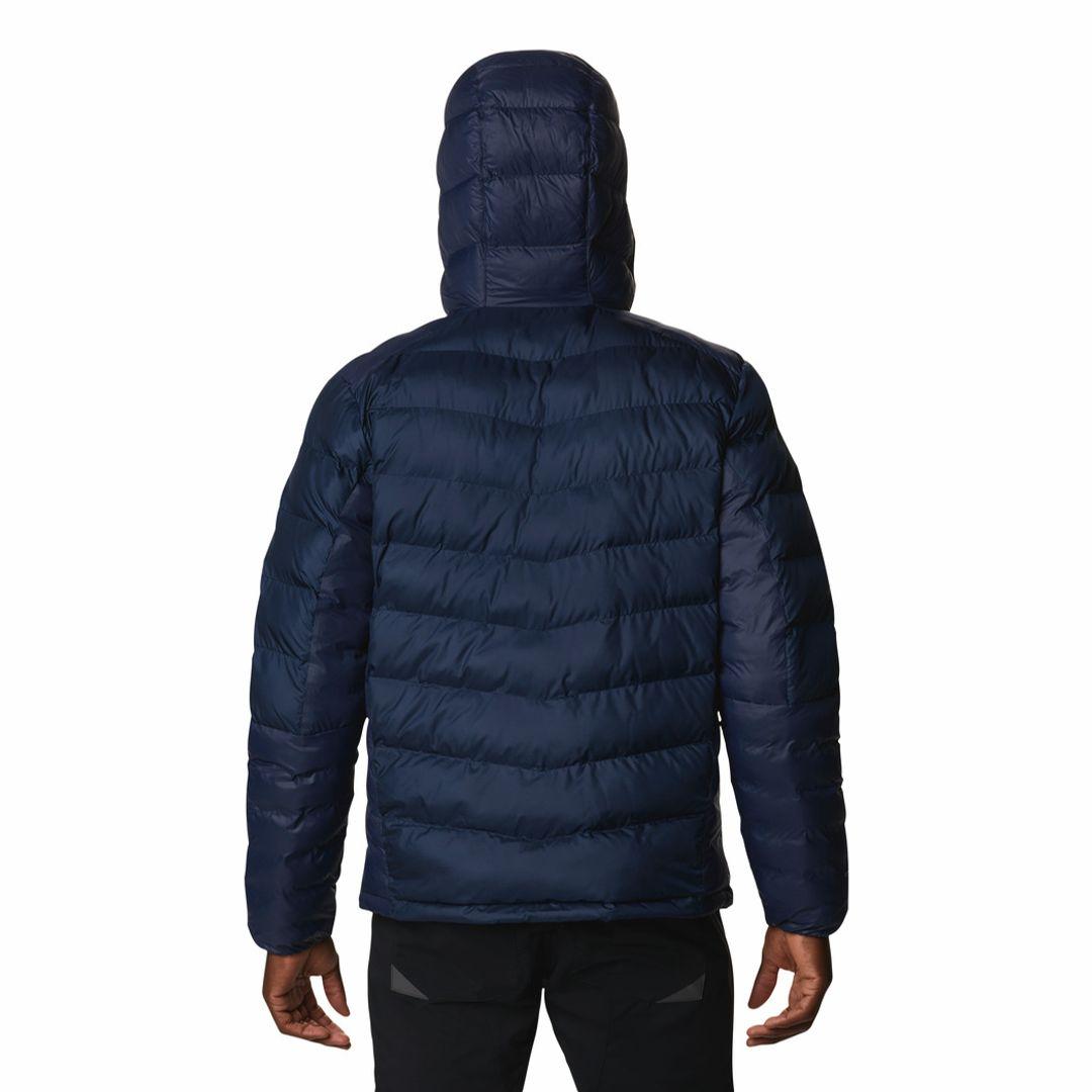 Columbia Men Navy Blue Omni-Heat Inifnity Labyrinth Loop Hooded Down Jacket