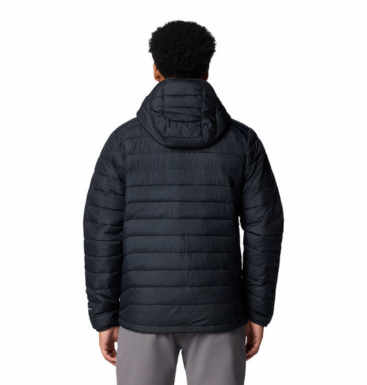 Columbia Men Black Omni-Heat Reflective Powder Lite II Hooded Down Jacket (Plus Size)