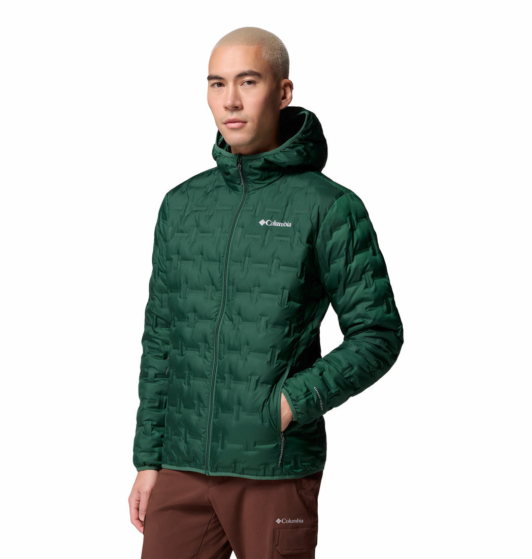 Columbia Men Green Omni-Heat Reflective Delta Ridge II Hooded Down Jacket (Plus Size)