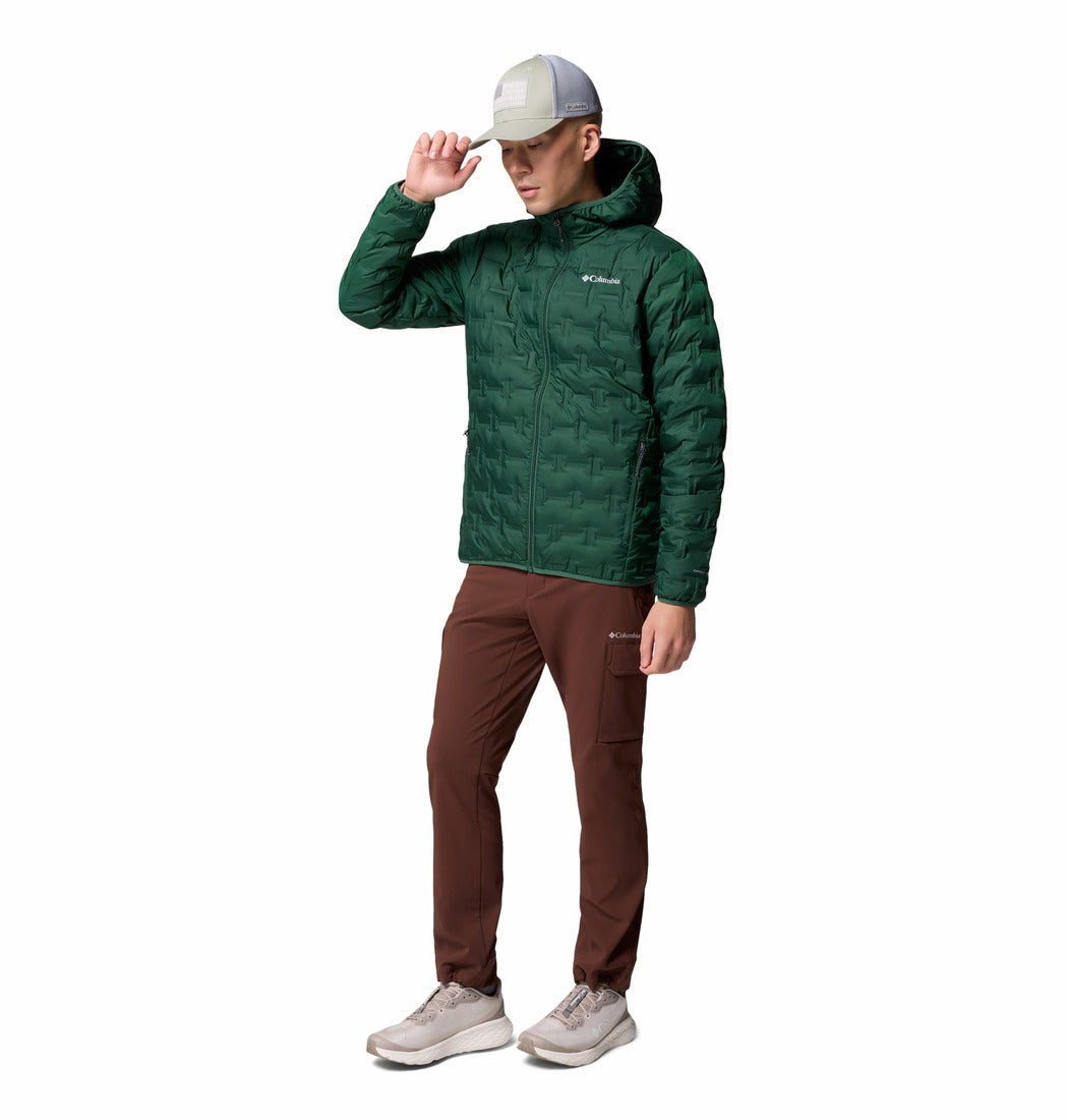 Columbia Men Green Omni-Heat Reflective Delta Ridge II Hooded Down Jacket (Plus Size)