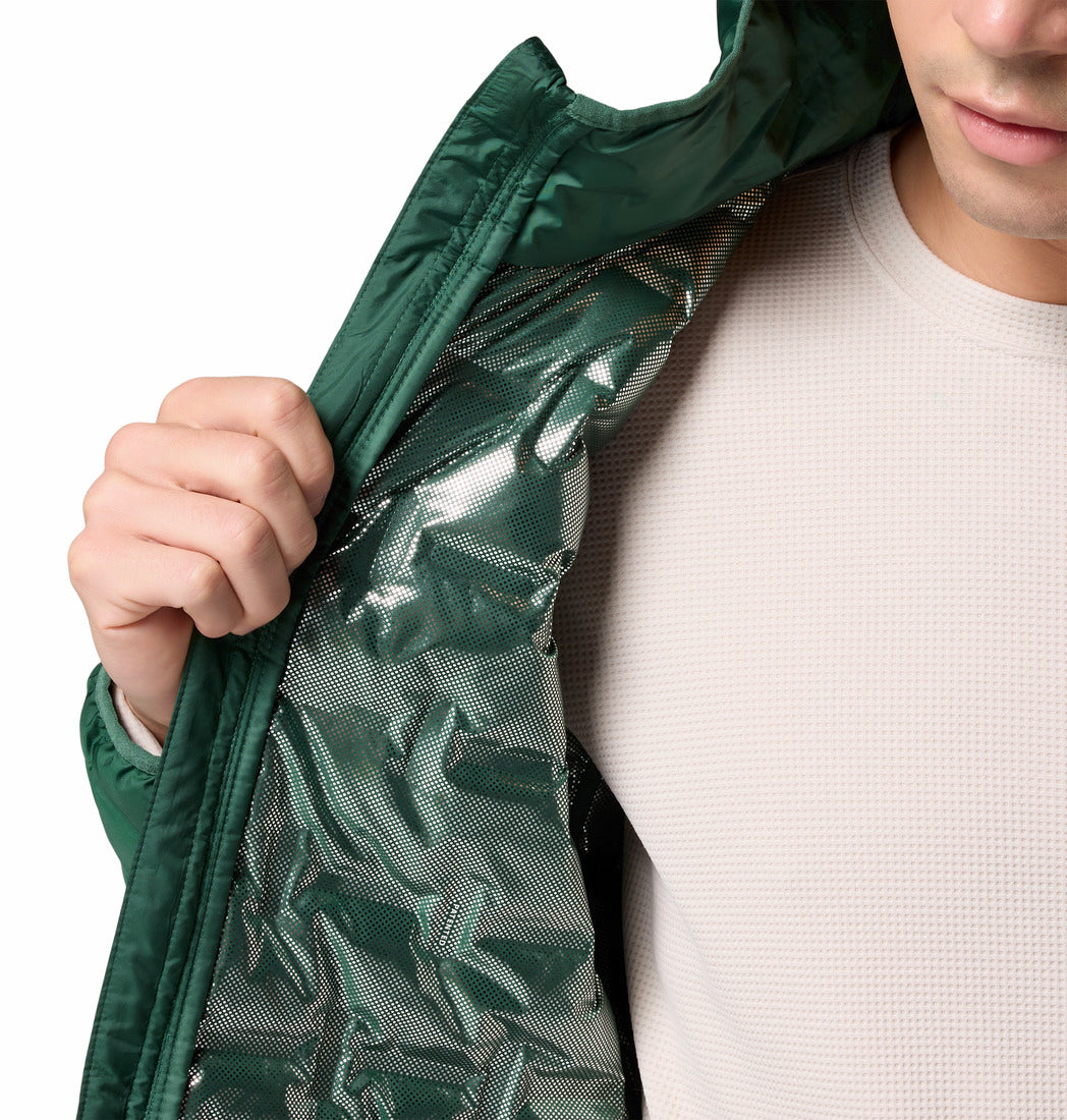 Columbia Men Green Omni-Heat Reflective Delta Ridge II Hooded Down Jacket (Plus Size)