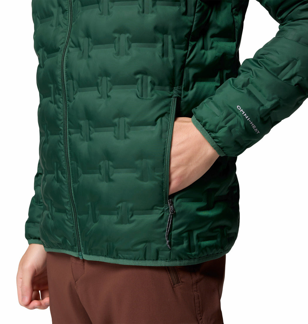 Columbia Men Green Omni-Heat Reflective Delta Ridge II Hooded Down Jacket (Plus Size)