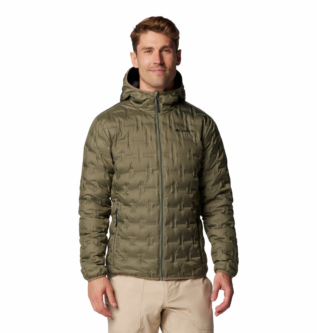Columbia Men’s Green Omni-Heat Reflective Delta Ridge II Hooded Down Jacket Plus Size