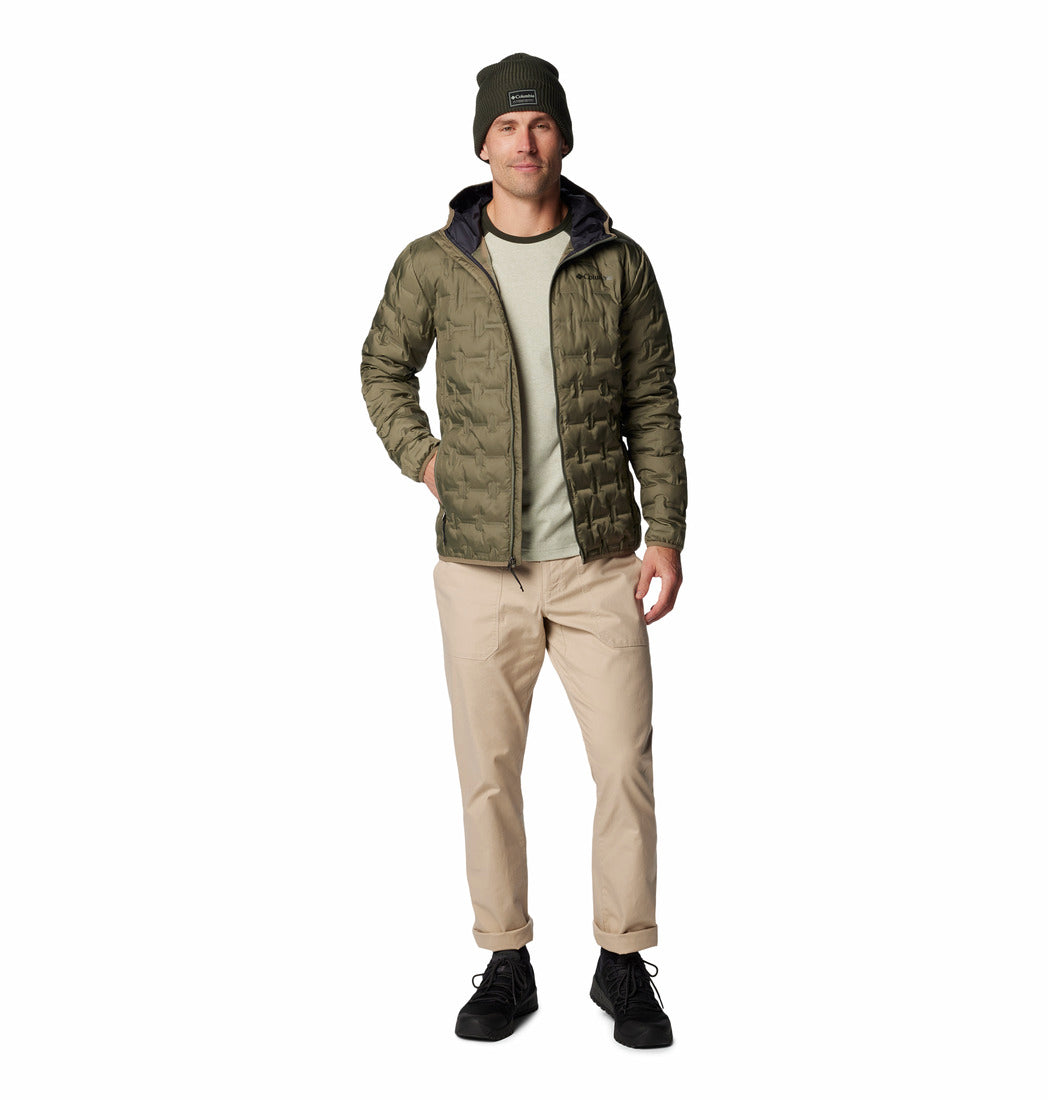 Columbia Men’s Green Omni-Heat Reflective Delta Ridge II Hooded Down Jacket Plus Size