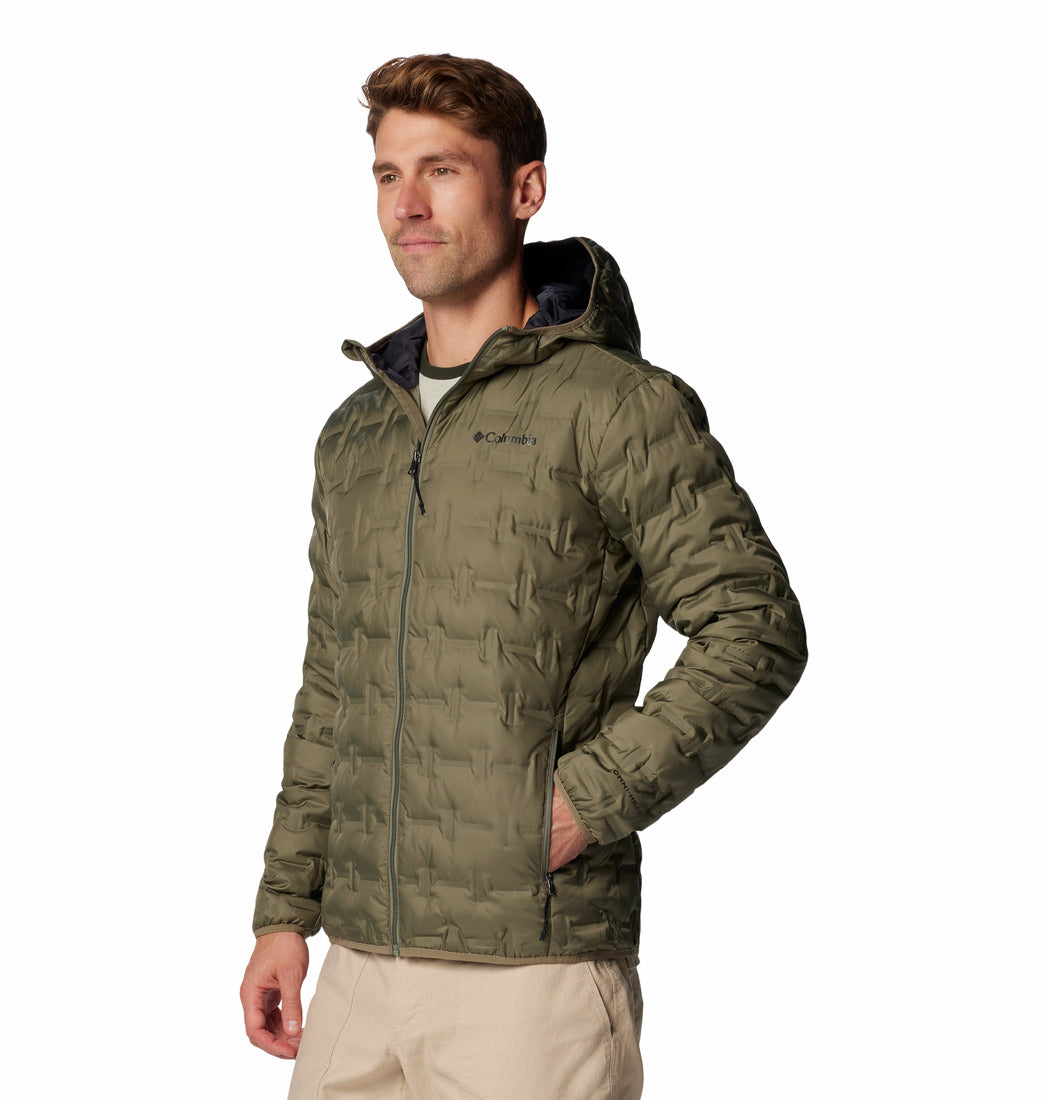 Columbia Men’s Green Omni-Heat Reflective Delta Ridge II Hooded Down Jacket Plus Size