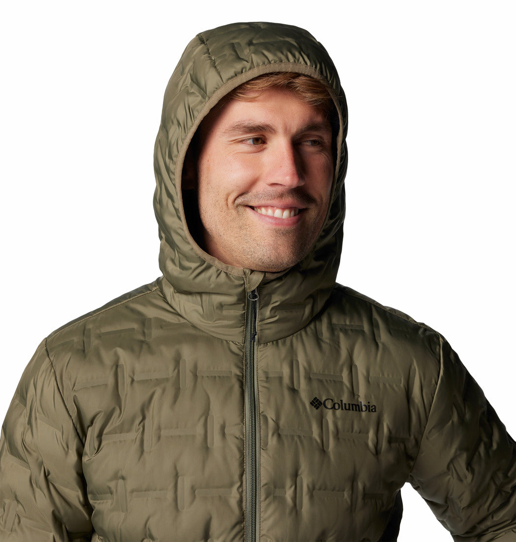 Columbia Men’s Green Omni-Heat Reflective Delta Ridge II Hooded Down Jacket Plus Size