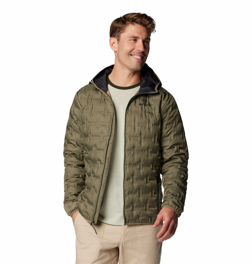 Columbia Men’s Green Omni-Heat Reflective Delta Ridge II Hooded Down Jacket Plus Size