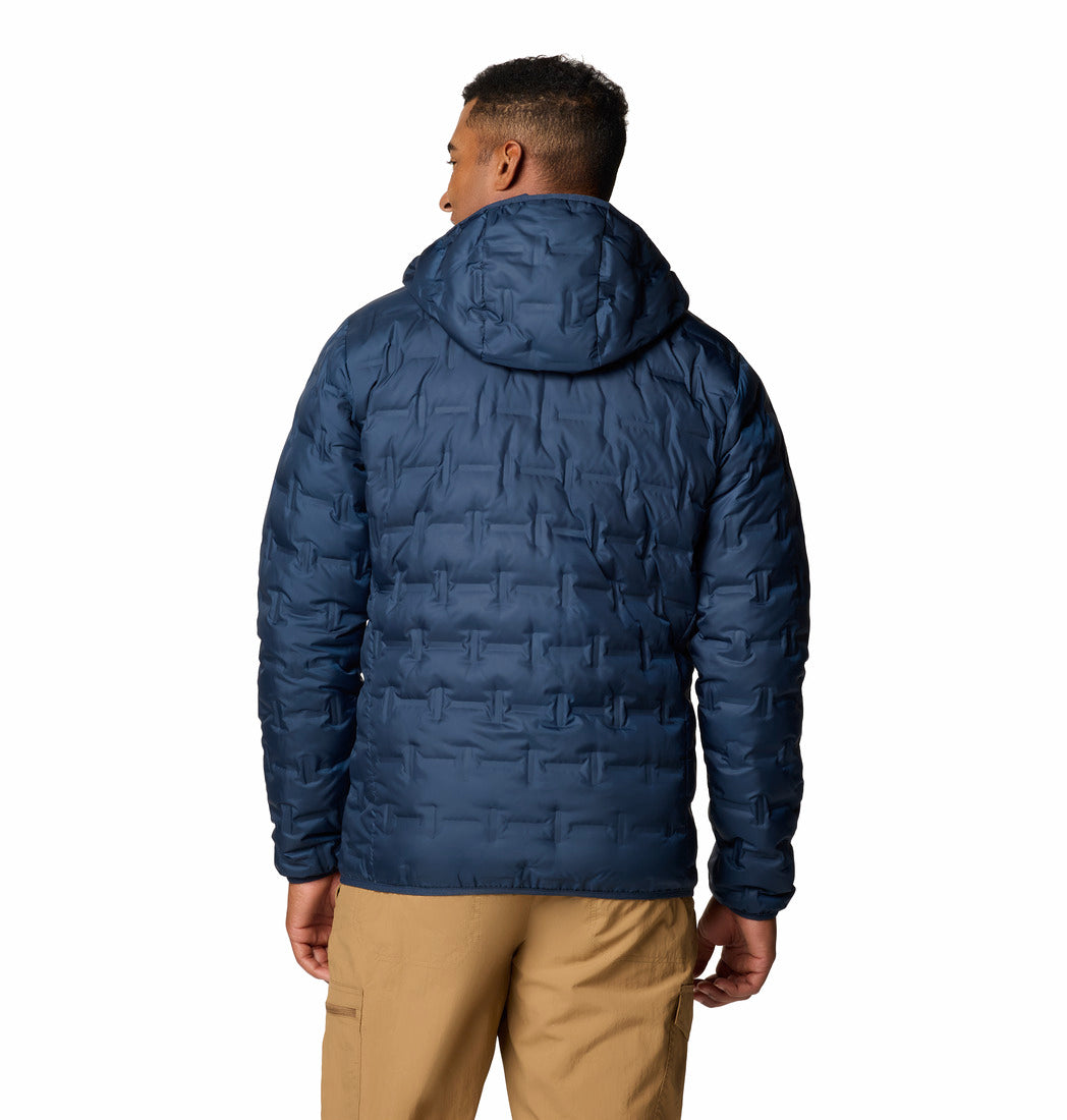 Columbia Men Navy Blue Omni-Heat Reflective Delta Ridge II Hooded Down Jacket (Plus Size)