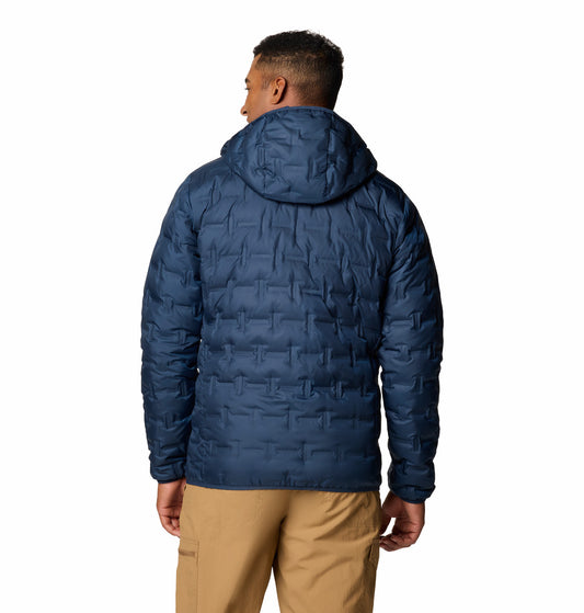 Columbia Men Navy Blue Omni-Heat Reflective Delta Ridge II Hooded Down Jacket (Plus Size)
