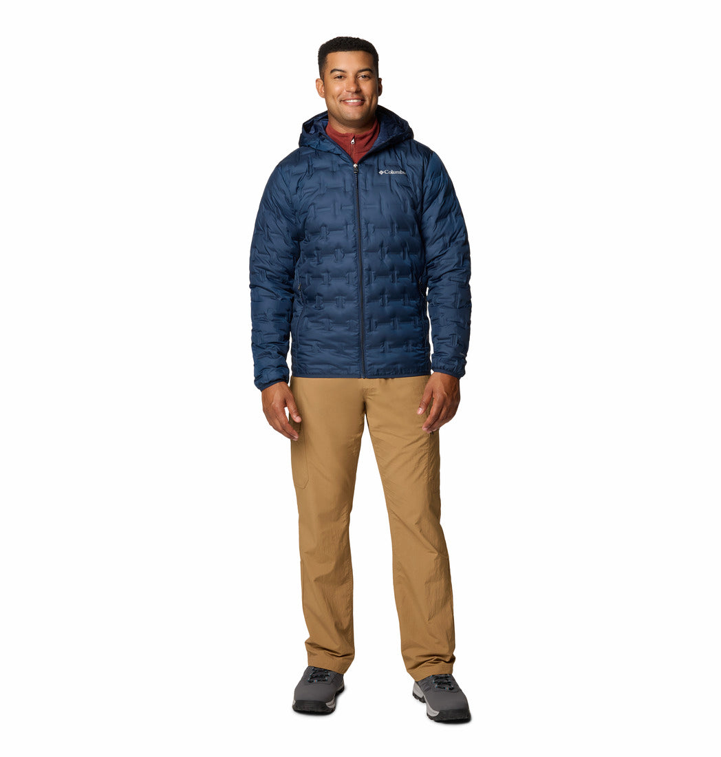 Columbia Men Navy Blue Omni-Heat Reflective Delta Ridge II Hooded Down Jacket (Plus Size)