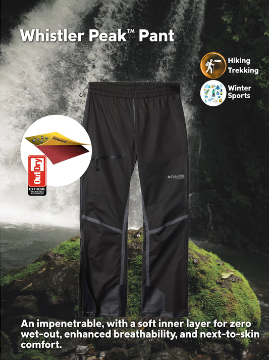 Columbia Men Black OutDry Whistler Peak Waterproof Rain Pant