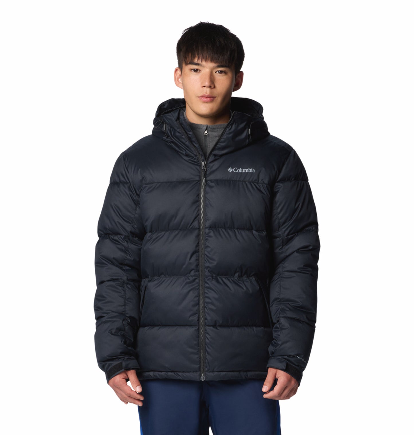 A Men Wearing Columbia Men Black Slope Style Jacket