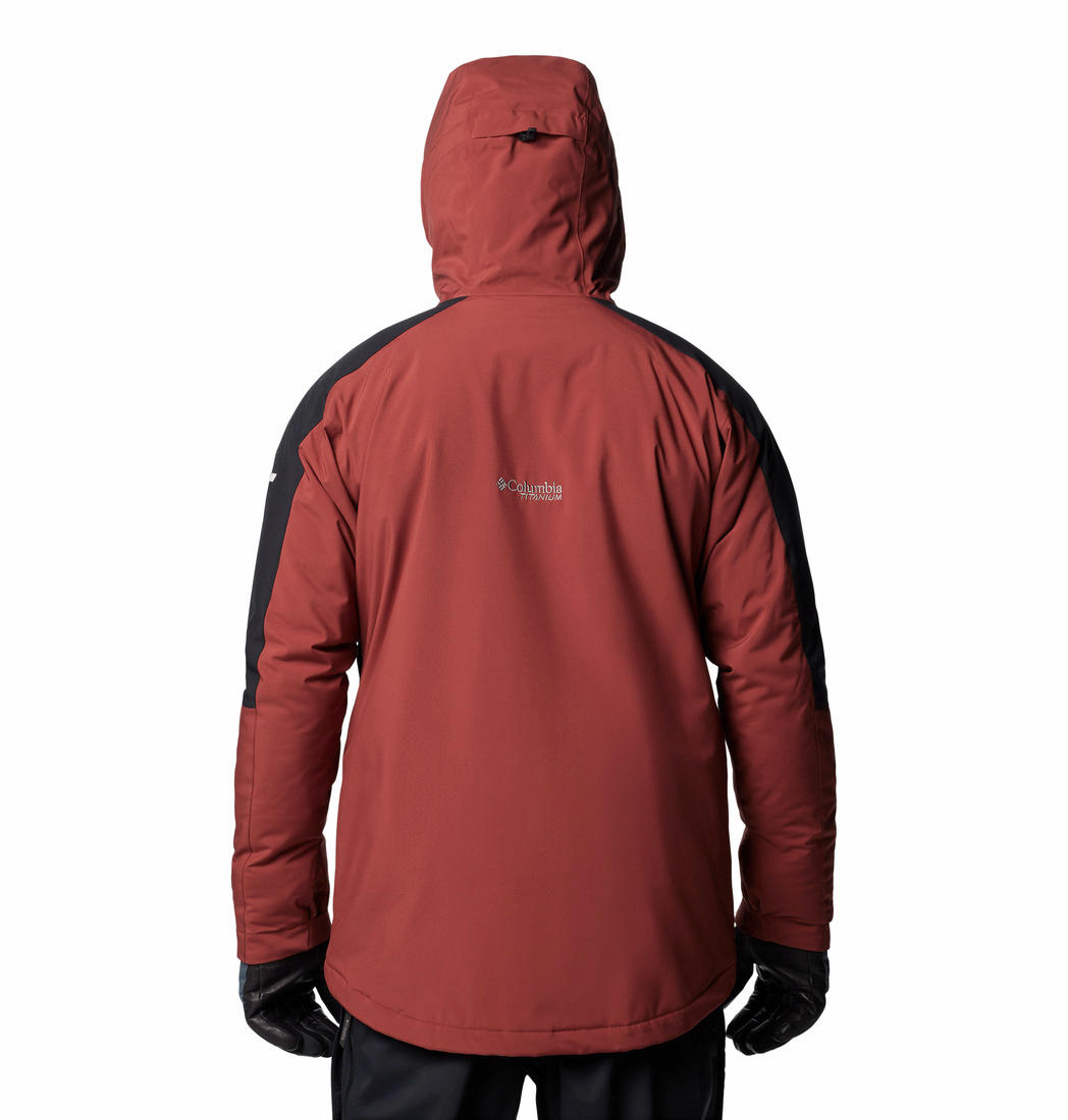 A Men Wearing Columbia Men Red Highland Summit II Jacket