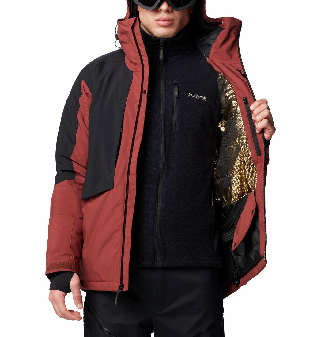 A Men Wearing Columbia Men Red Highland Summit II Jacket