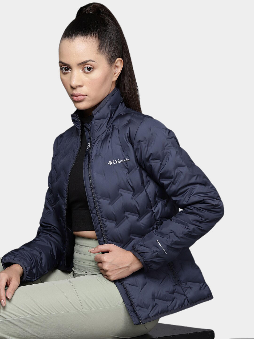 Columbia Women Navy Blue Delta Ridge Down Jacket