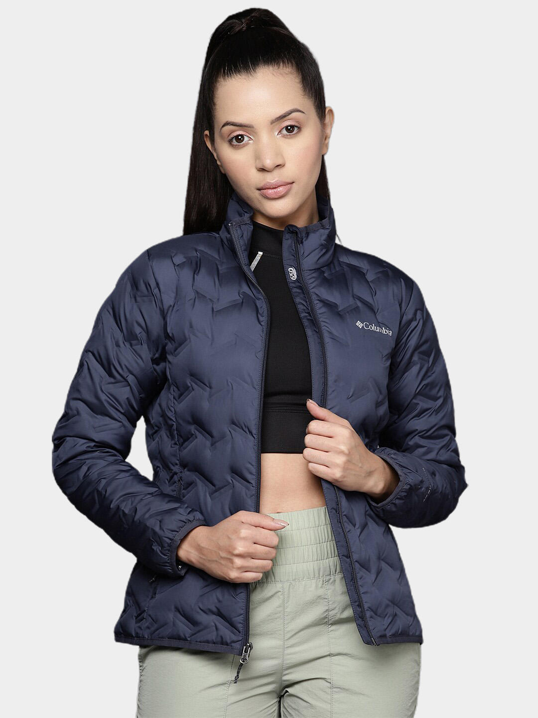 Columbia Women Navy Blue Delta Ridge Down Jacket