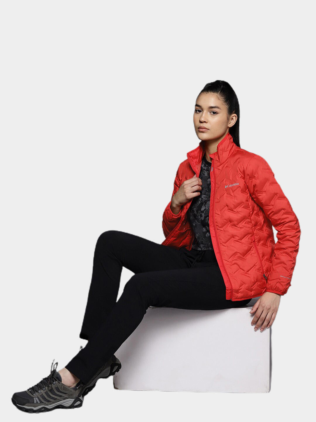 Columbia Women Red Omni-Heat Reflective Delta Ridge Down Jacket