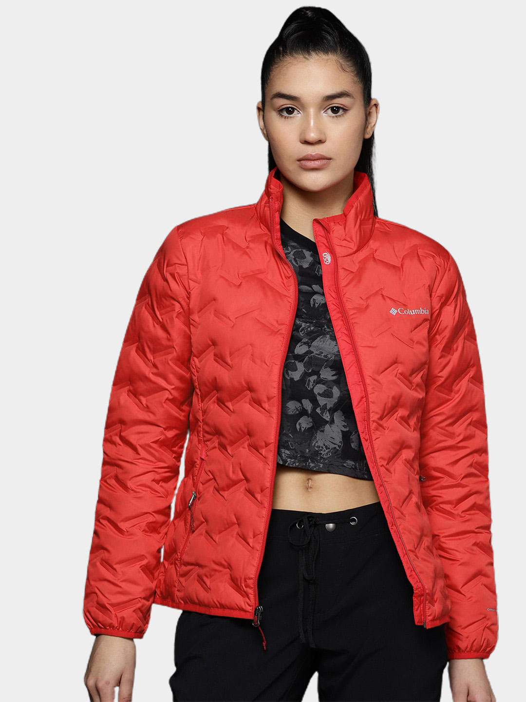 Columbia Women Red Omni-Heat Reflective Delta Ridge Down Jacket