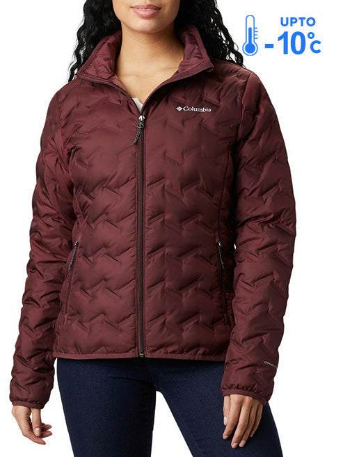 Columbia Women Maroon Omni-Heat Reflective Delta Ridge Down Jacket