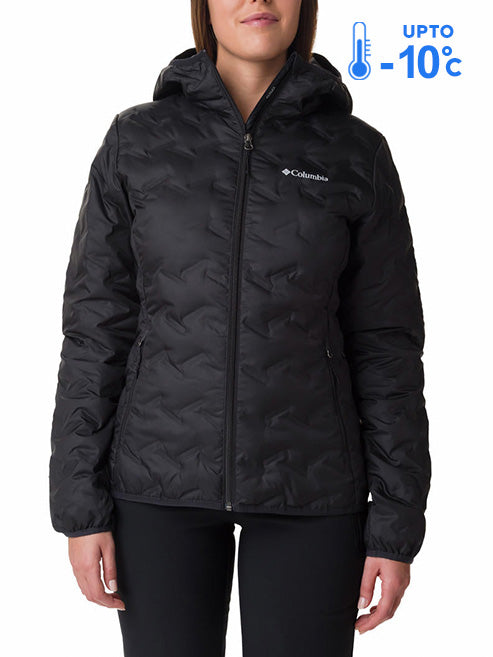 Columbia Women Black Omni-Heat Reflective Delta Ridge Hooded Down Jacket