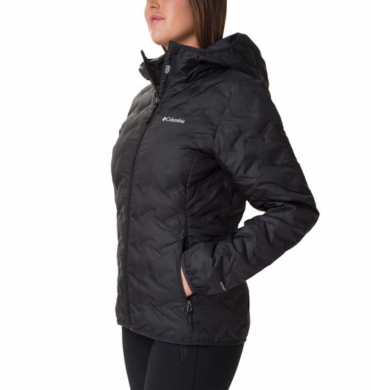 Columbia Women Black Omni-Heat Reflective Delta Ridge Hooded Down Jacket