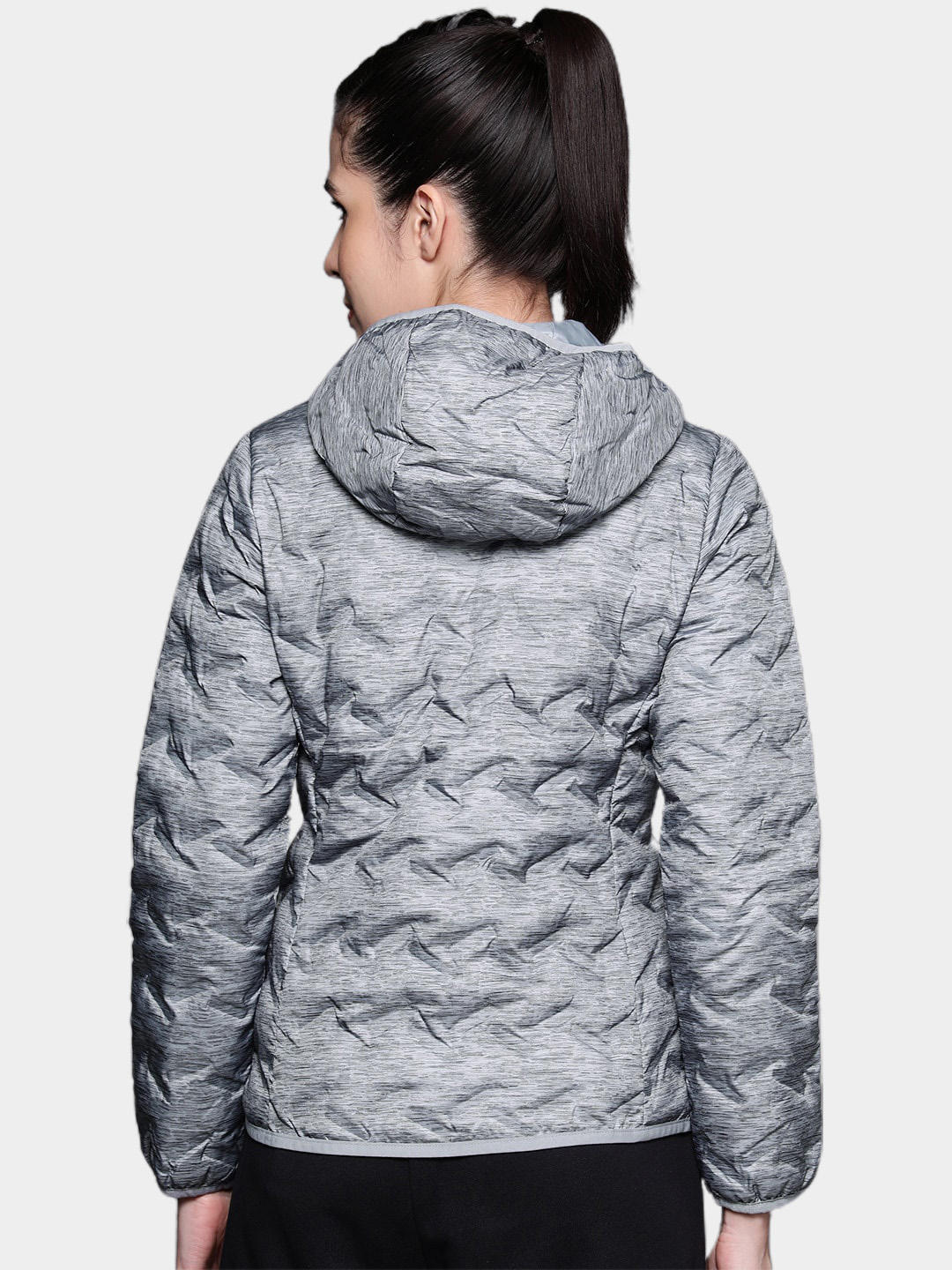 Columbia Women Grey Delta Ridge Down Hooded Jacket